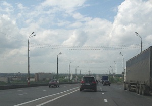 На Мызинском мосту столкнулось 10 автомобилей